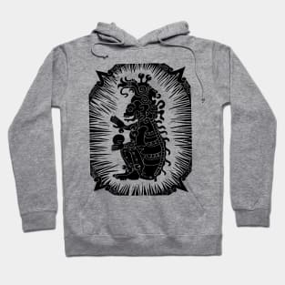 Mayan Death God Block Print Hoodie